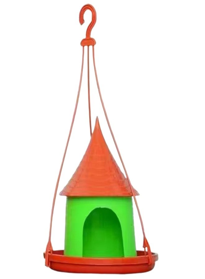 Elysian Hanging Plastic Bird House for Balcony & Garden - Durable Nesting Box for Sparrows, Lovebirds & Small Birds - Weather-Resistant & Easy to Clean - Multicolor Pack of 1 - Image 1